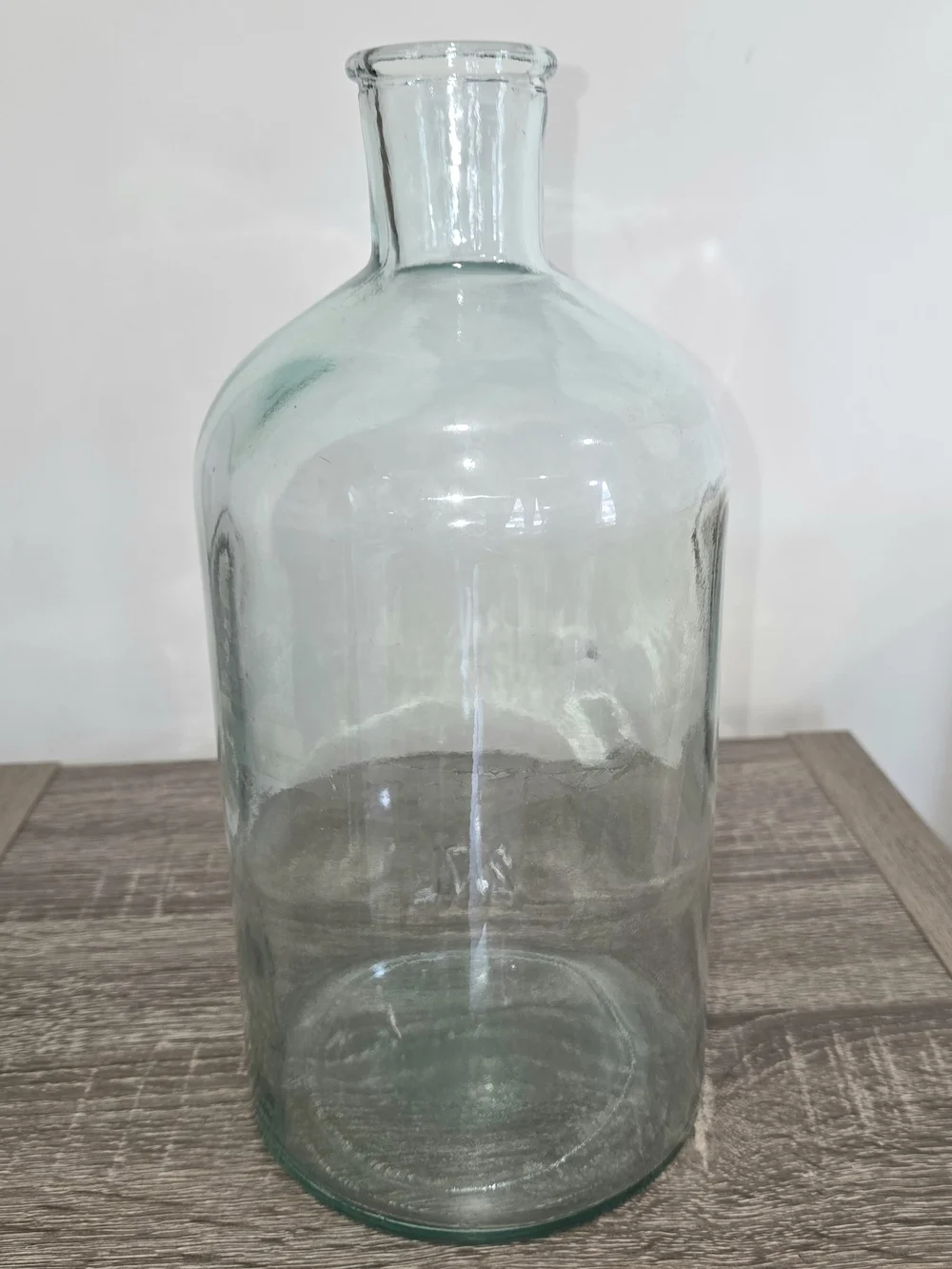 Hand Blown Aqua Green Tint Glass Jug Handle Bottle 11.5